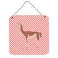 Micasa Guanaco Pink Check Wall or Door Hanging Prints6 x 6 in. MI228559